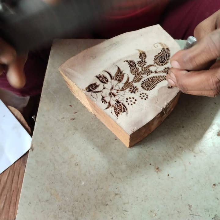 Paper Mirchi - Wholesale Everyday Greeting Card - Hand Block Printed Greeting Card - GC Kairi Mint Rose