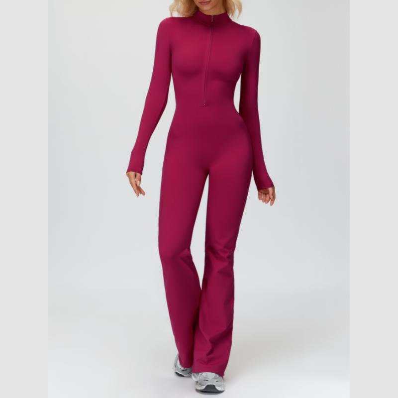WONDERXFANS – wholesale Unitard – Women′s – Stand-up collar+half-zip sports jumpsuit13