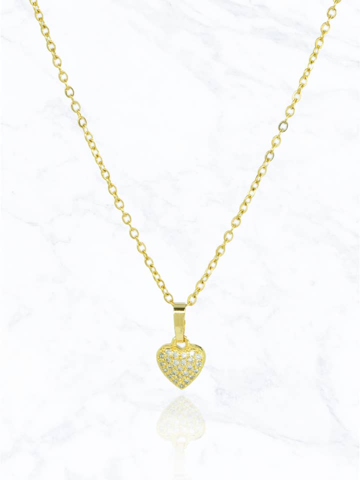 Shiny Heart Steel Necklace for wholesale by Suzie Q USA