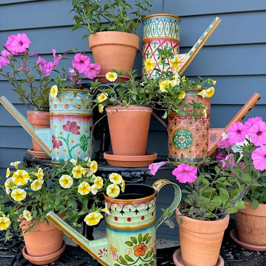 Asia West - Wholesale Watering Can - Watering Can Hand Painted8