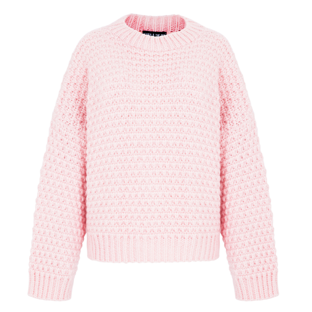 Cara & The Sky - Wholesale Knit Sweater - Women's - Darwin Oversized Chunky Knit Jumper Pink1