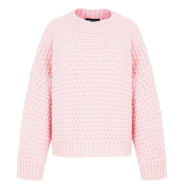 Cara & The Sky - Wholesale Knit Sweater - Women's - Darwin Oversized Chunky Knit Jumper Pink1