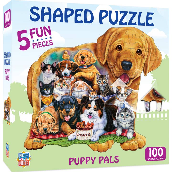 Puppy Pals - Puzzle en forme de 100 pièces pour la vente par Masterpieces Puzzles