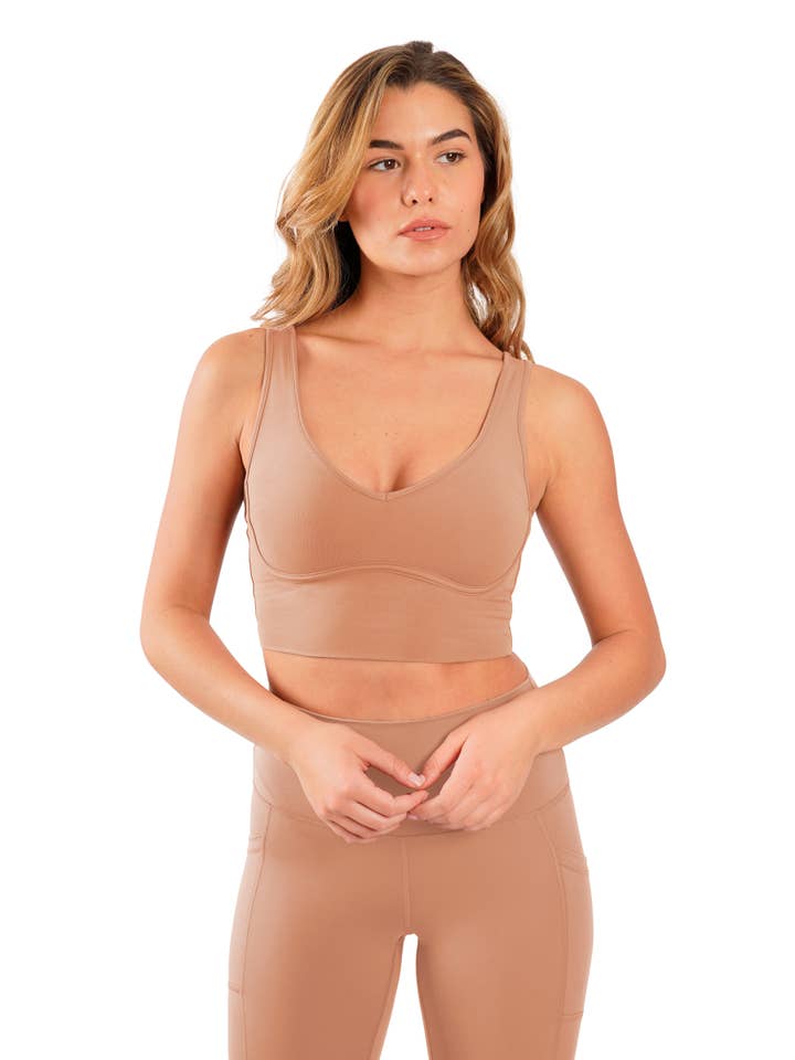 90 Degree by Reflex & Yogalicious - Wholesale Sports Bra - Women's - Women's NUDE TECH CONTOURING CROP SPORT BRA1