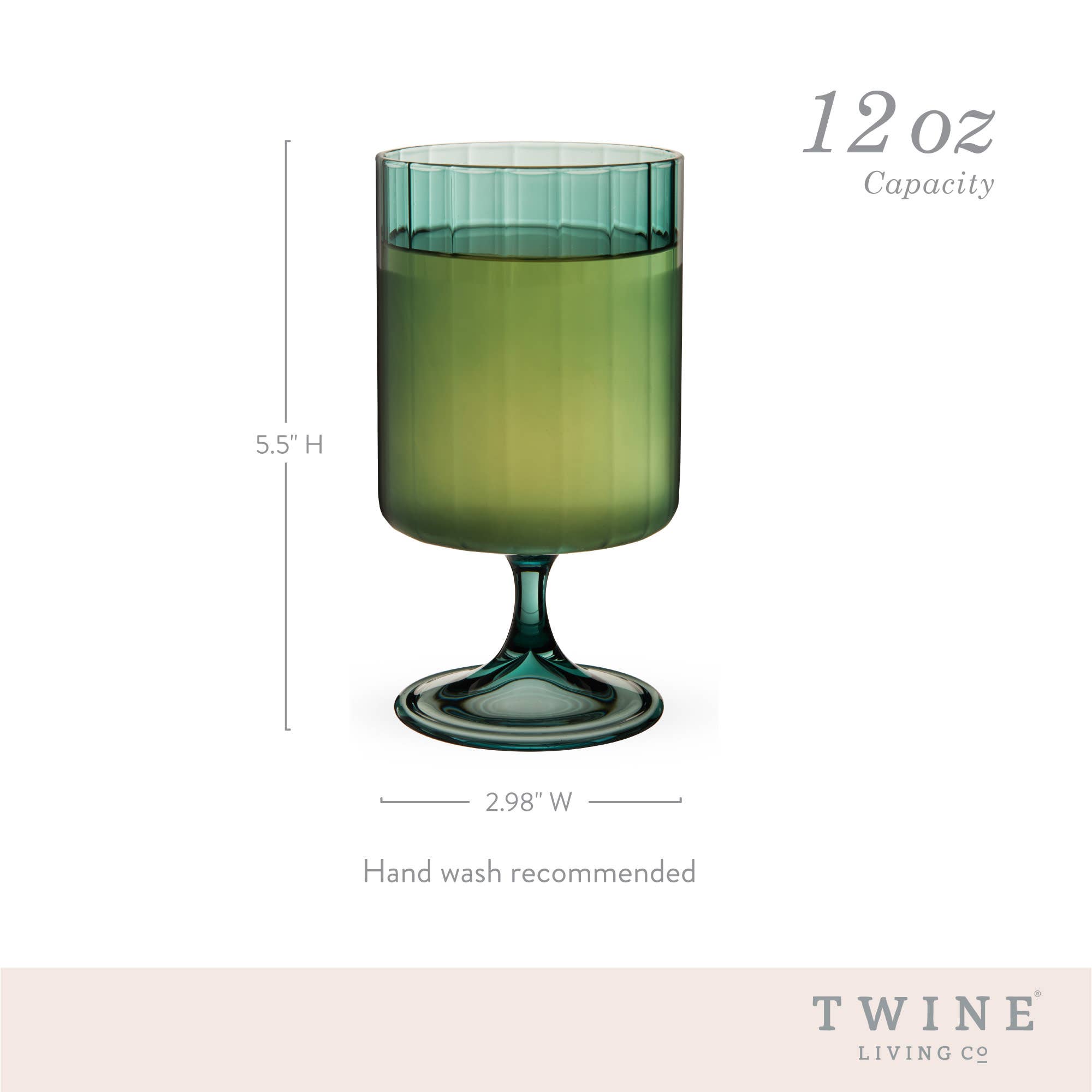 Twine - Wholesale Cocktail/Liquor Glass - Malachite Stemmed Optic Tumblers Set of 25