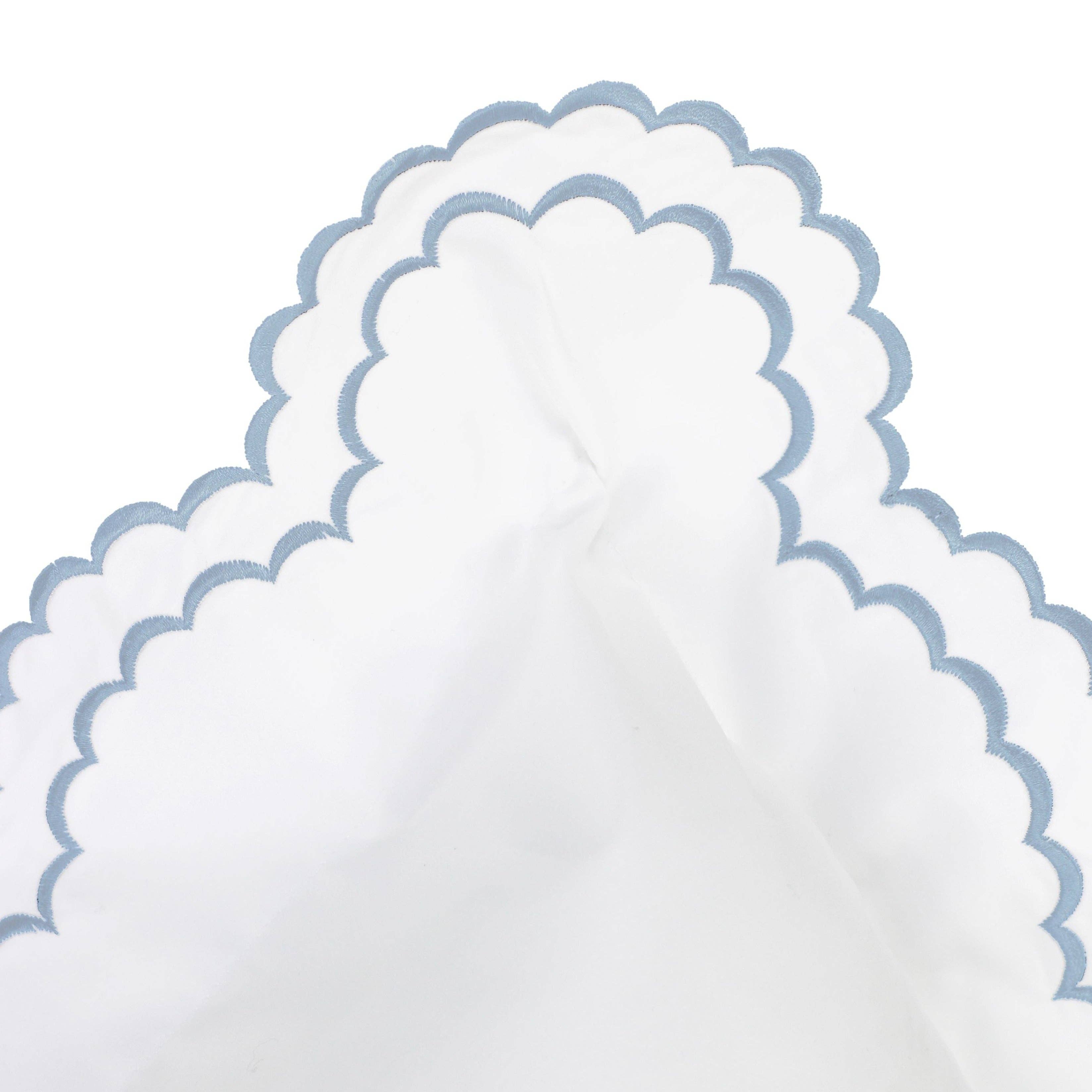 Mélange Home - Vente Housses de couette - Ensemble de housse de couette en percale de coton brodé à double festons3