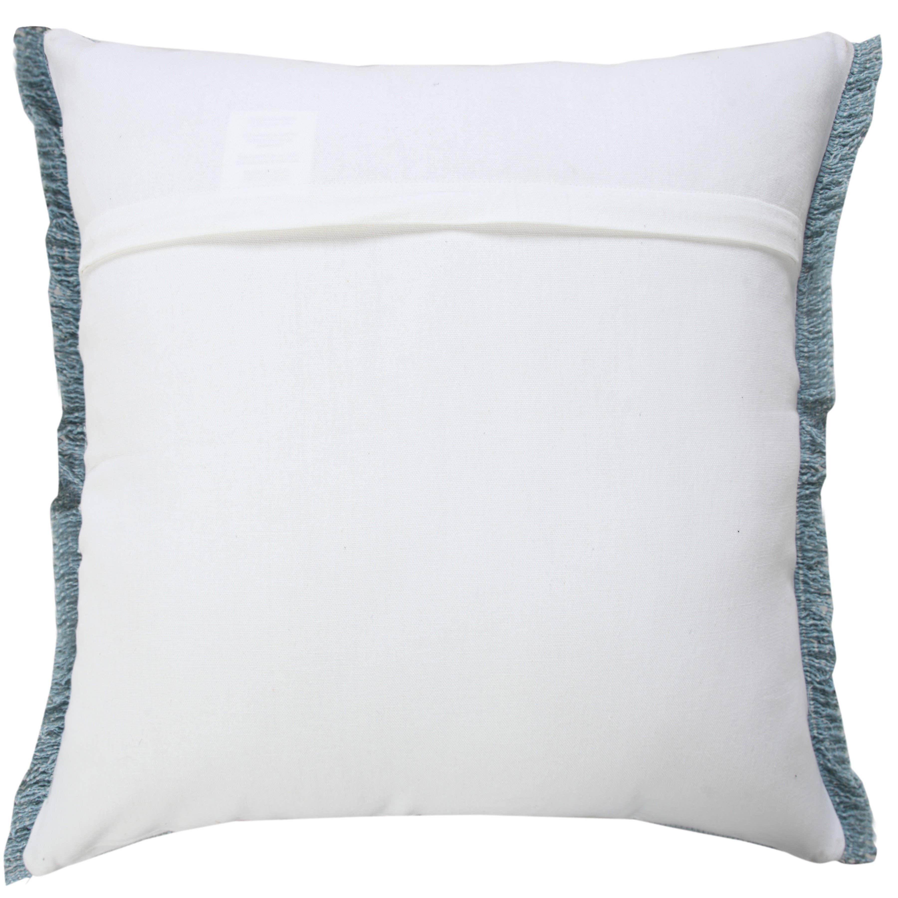 Light Blue Solid Stonewash Throw Pillow with Fringe for wholesale on Faire11