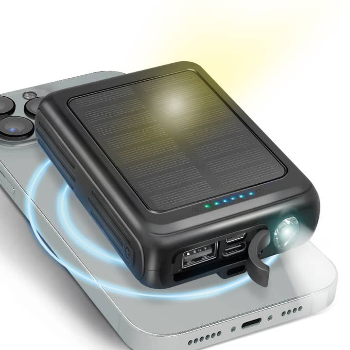 5000 mAh Solar Powerbank med trådlös laddning för wholesale av SBS