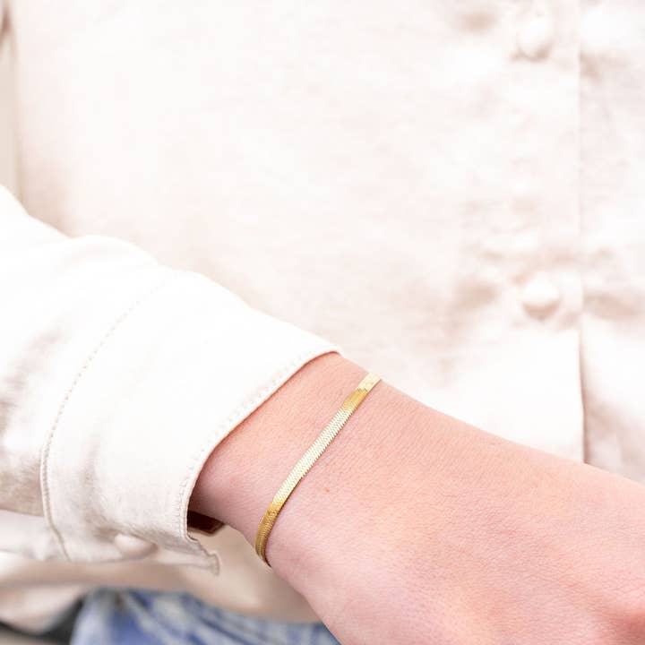 Spiffy & Splendid - Vendita all'ingrosso Bracciali a catena e a maglie - Bracciale Luxe Gold Herringbone2