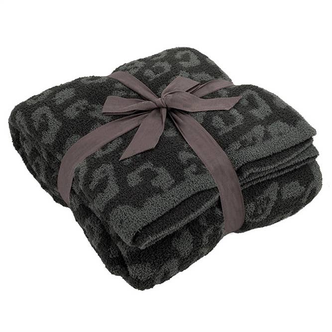 UNISHE - Wholesale Throw Blanket - Leopard Knit Plush Blanket MOQ 3pcs ZZKF384