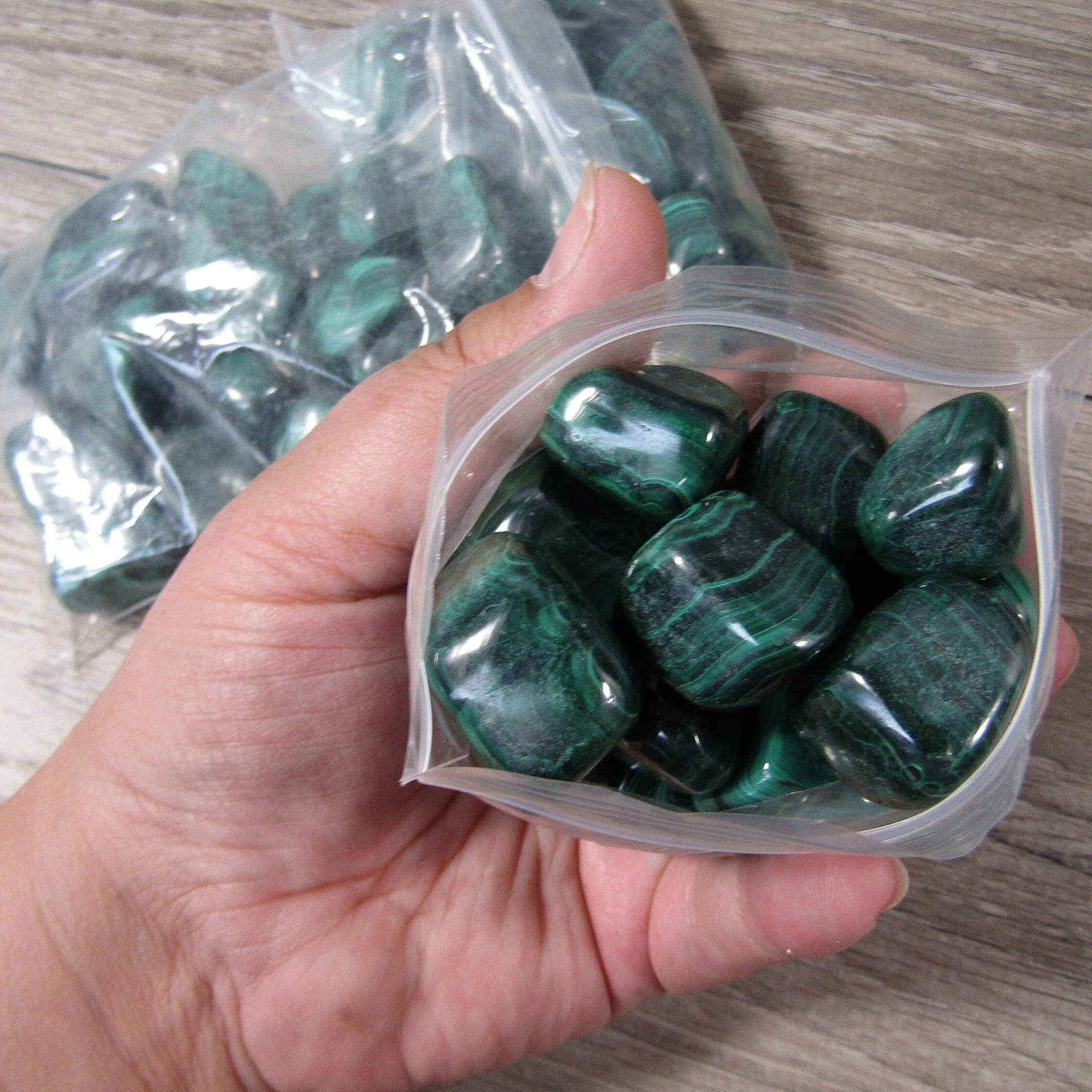 Keystone Crystals - Wholesale Spiritual Stone/Crystal - Malachite Tumbled Stones – 1 Pound Bulk Crystals2