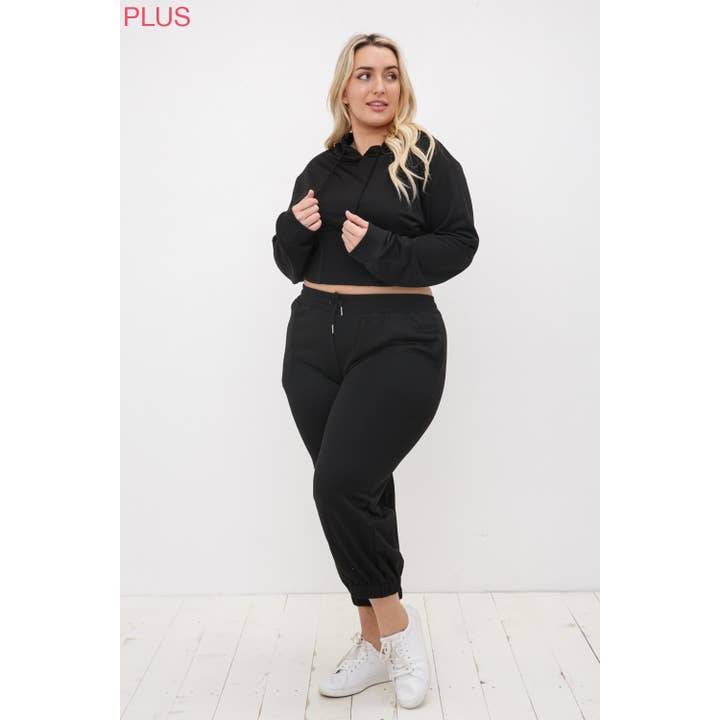 Sweet Generis - Wholesale Lounge Sweatpants/jogging bottoms – Women's - PLUS CROPPED FRENCH TERRY JOGGER SWEATPANTS
