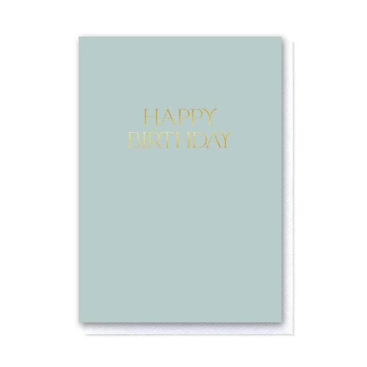 Elegant Duck Egg Happy Birthday Card for wholesale by Grace Jackson Design