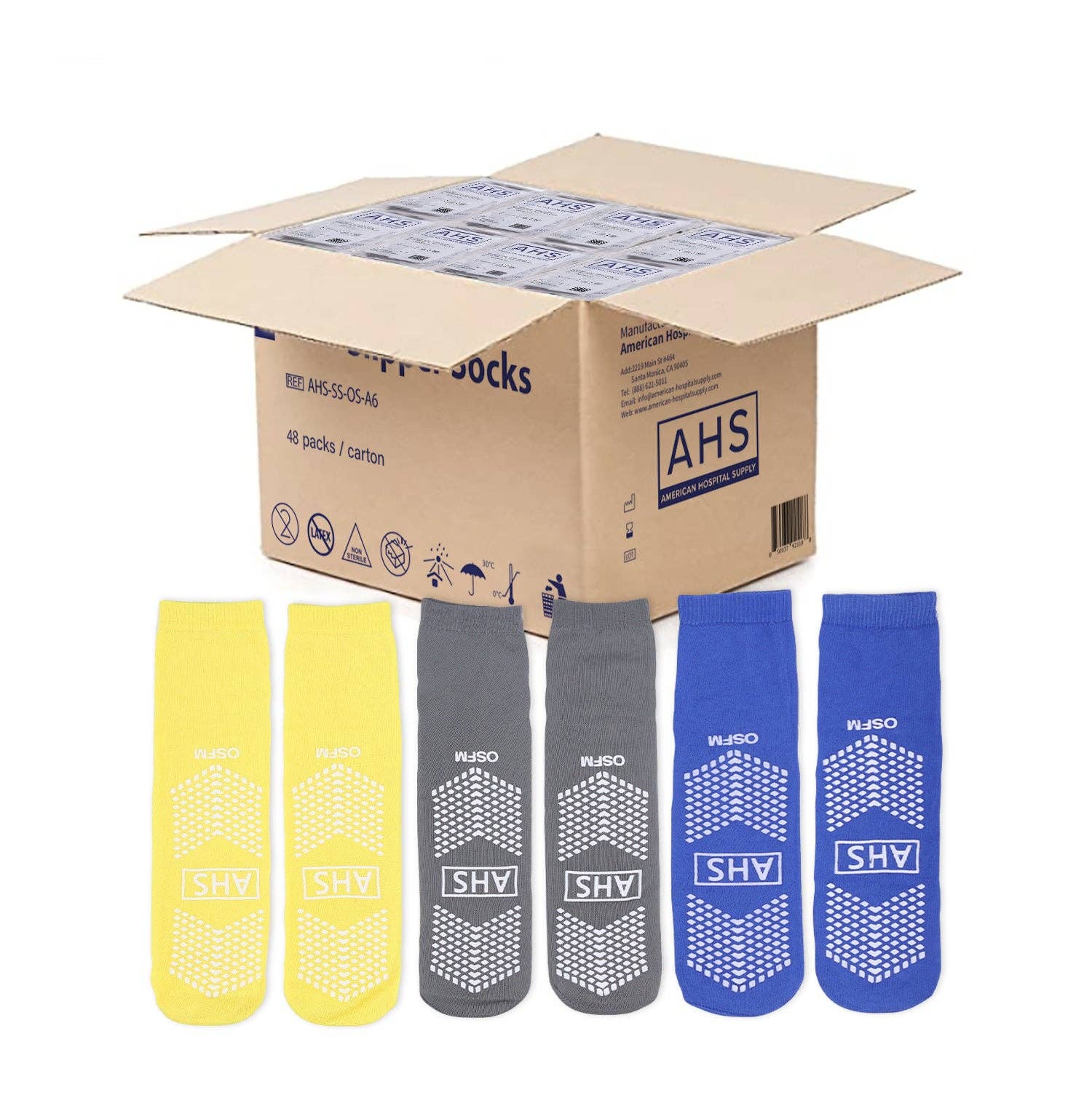 American Hospital Supply – wholesale Socks – Unisex – AHS Hospital Socks with Grippy Anti-Slip Tread10