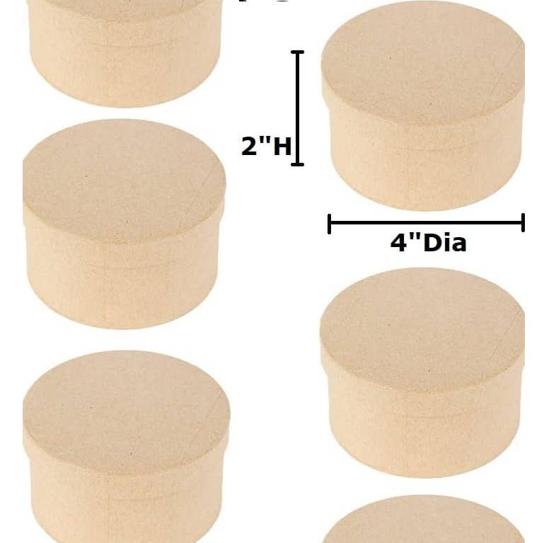 Factory Direct Craft - Wholesale Gift Box - Small Round Paper Mache Boxes - 2" H x 3.75" Dia. 4