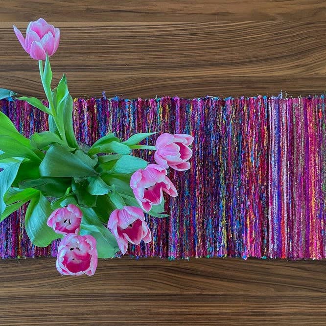 Harar Recycled Silk Ethiopian Table Runner for wholesale by Sabahar