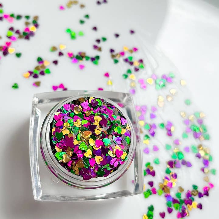 Nola Glitter Goddess - Wholesale Body Glitter/Shimmer - Mardi Gras Heart Face and Body Glitter 0