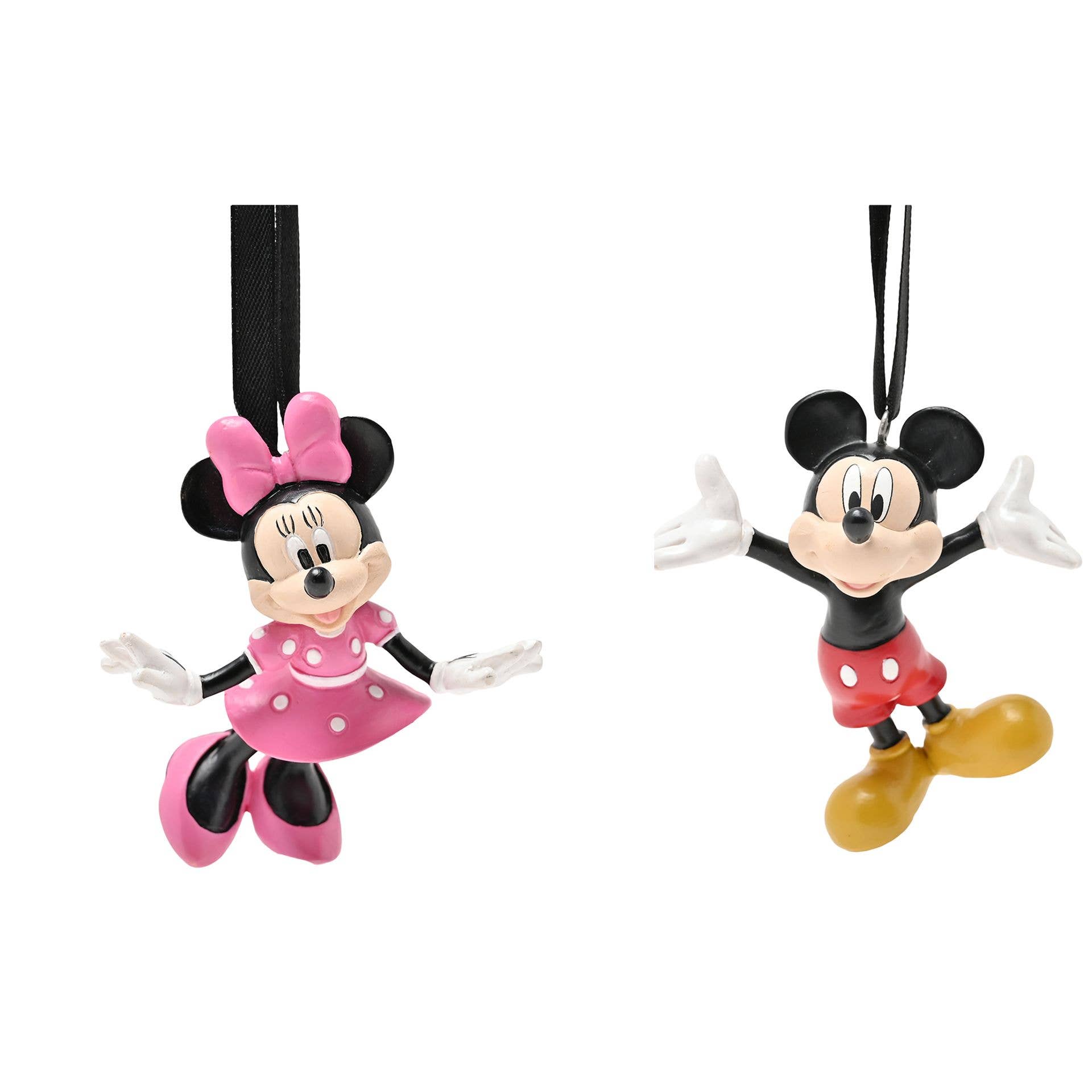 WIDDOP and Co. - Wholesale Christmas Decoration - Disney Resin Hanging Decorations Set of 2 - Minnie & Mickey0