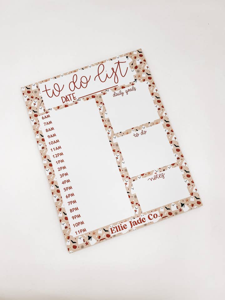 Here For The Boos Hourly Planner Notepad for wholesale by Ellie Jade Co
