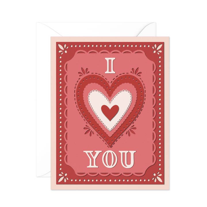 I Love You Valentine's Card for wholesale by By Amanda Fitz