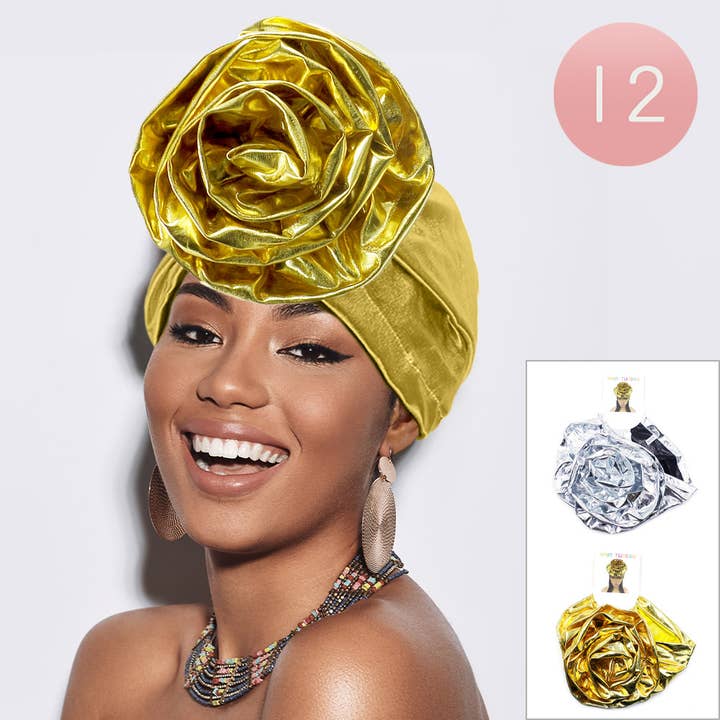 Sensibling Corp. - Wholesale Turban - Women's - 12PCS - Metallic Turban Hats2