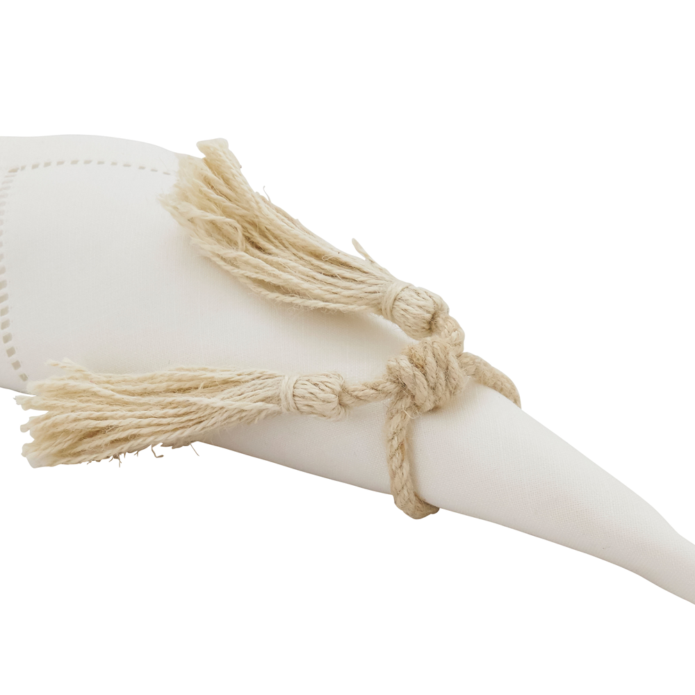 Fennco Styles - Wholesale Napkin Ring - Jute Tassel Napkin Ring 5