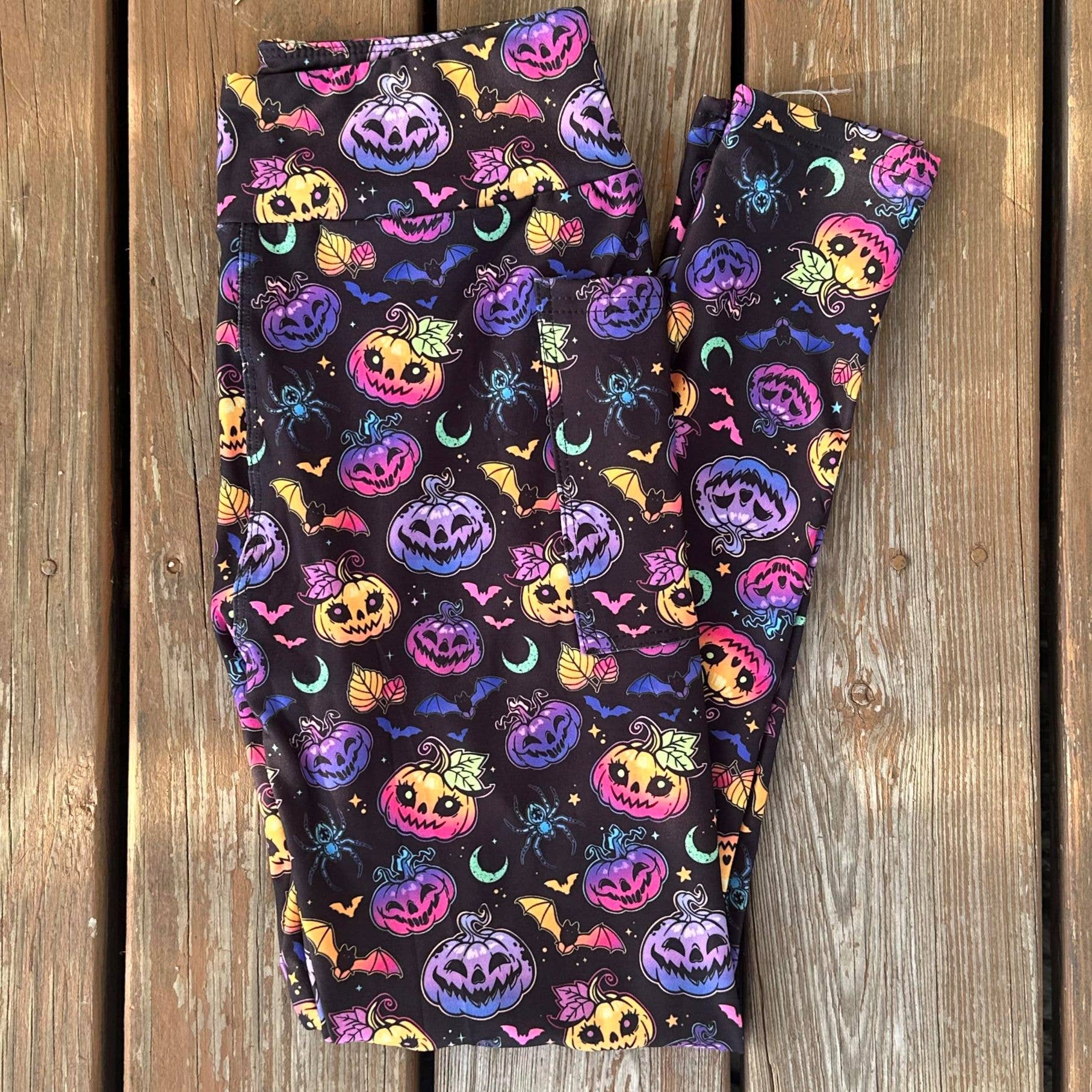 Triple Goddess Boutique - Vendita all'ingrosso Leggings - Donna - Leggings per Halloween, leggings da strega, Jack O Lantern, 5