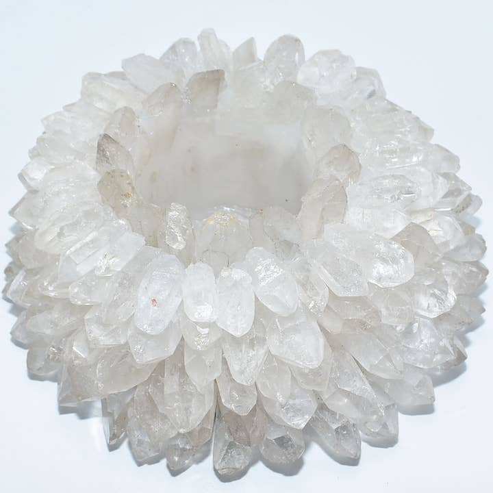 Natural Crystal Quartz Votive Candle Holder for wholesale by Olympus Minerals Co