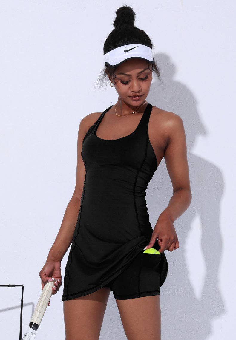 Active by Anna-Kaci – wholesale Athletic dress – Women′s – Crossing Back Straps Mini Exercise Dress10