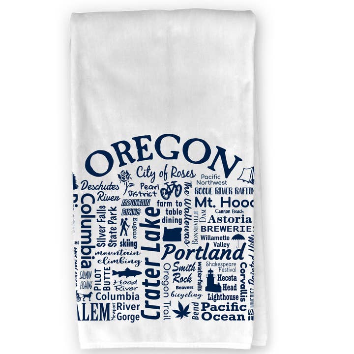Oregon Destination Kitchen Towel - Where Life Takes You for wholesale by The Buffalo Works