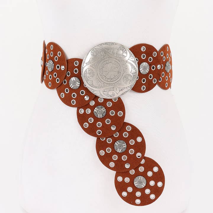 3AM BY H&D ACCESSORIES - Wholesale Belt - Women's - Faux Leather Disc Belt7