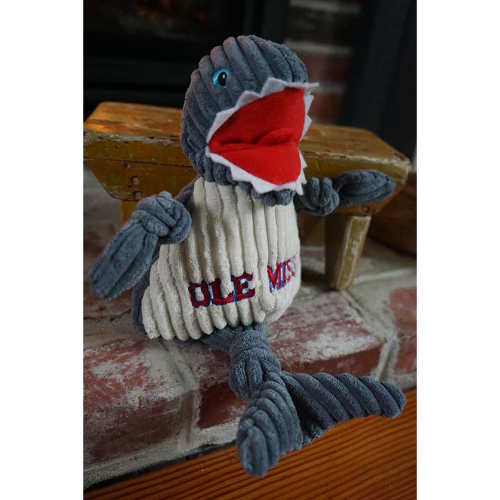 HuggleGroup - Wholesale Pet Plush Toy - Dog - Ole Miss, Tony Land Shark Knottie® Plush Dog Toy