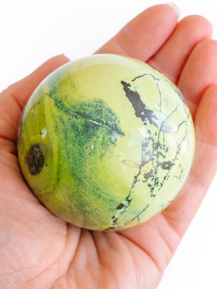 Serpentine Sphere Spiritual Stone for wholesale by Apothecary Co.