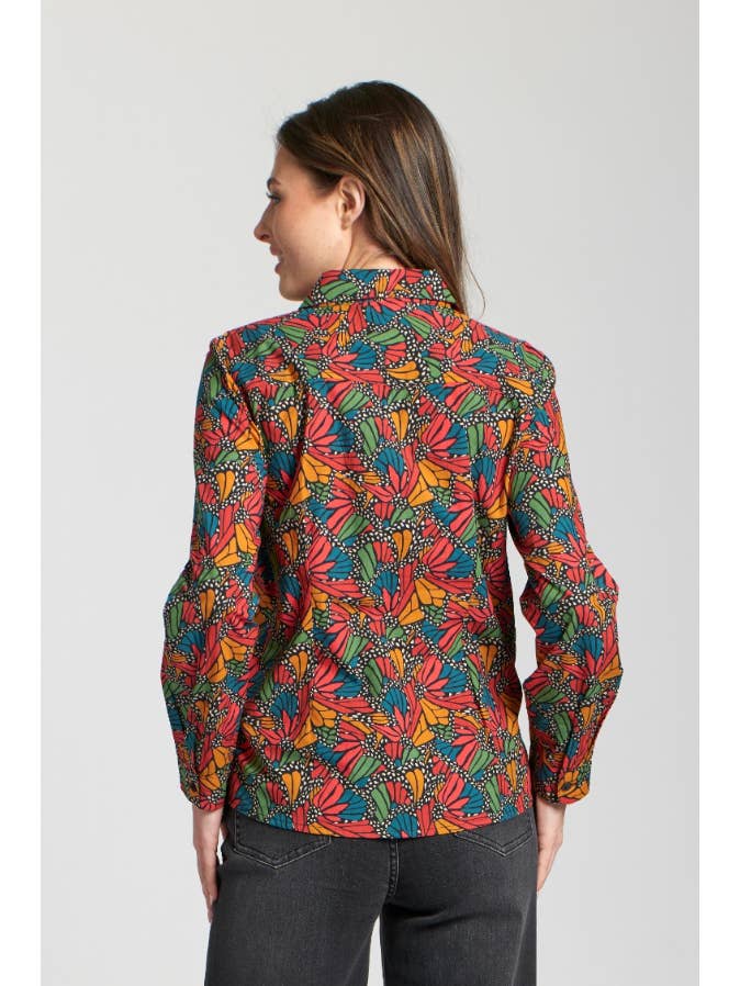 Classic Button-Up Shirt - Terracotta Multi
 for wholesale on Faire1