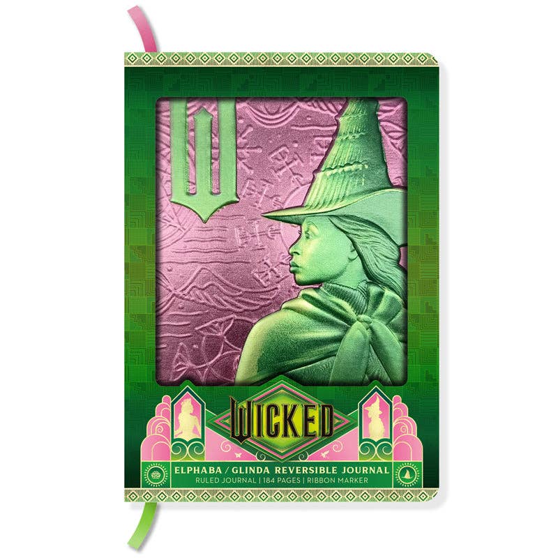 Insight Editions - #1 Pop Culture Publisher - Wholesale Journal/Diary - Wicked: Elphaba / Glinda Reversible Sculpted Journal0