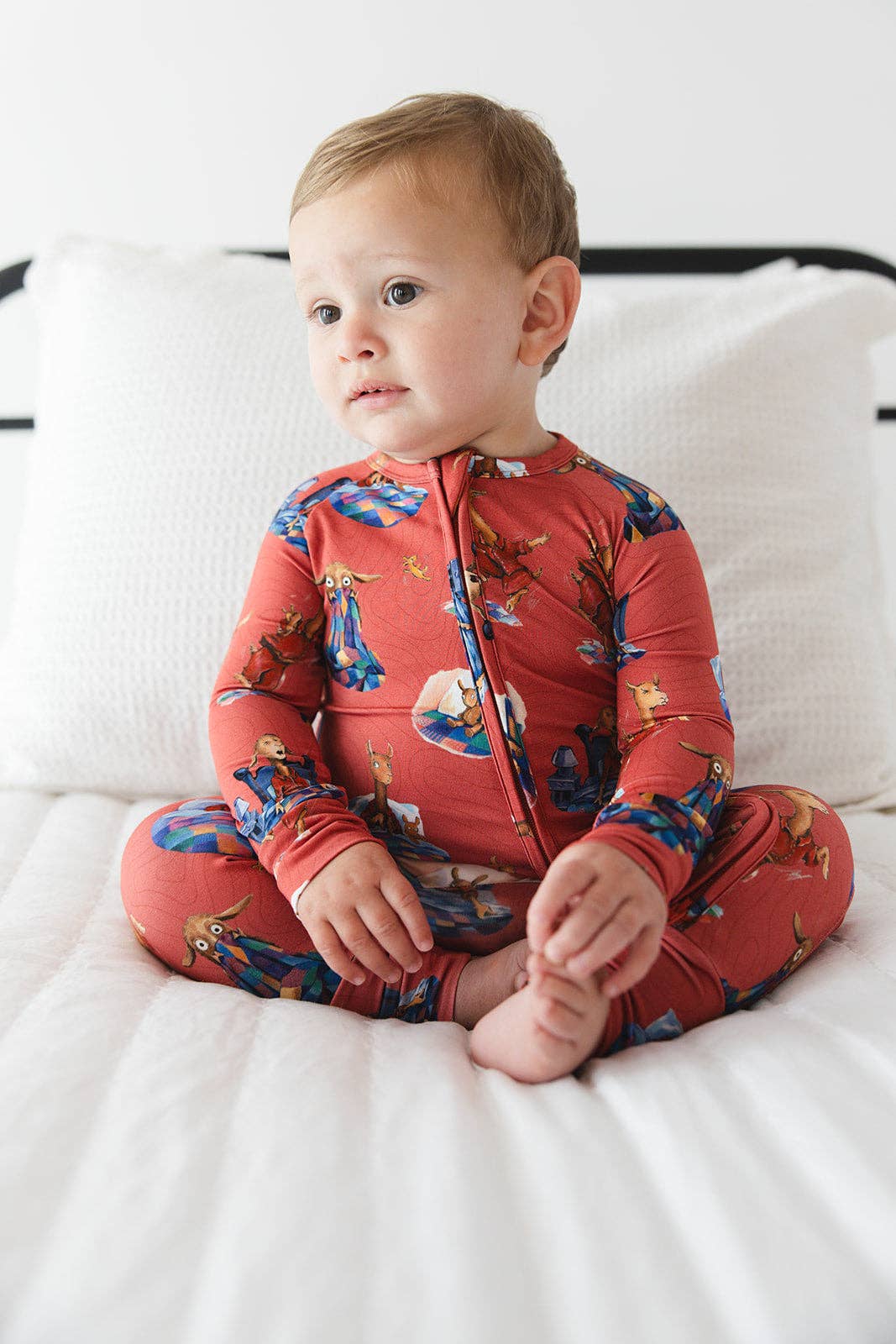 Charlie Lou Baby - Wholesale Sleepsuit - Baby - Bamboo Rompee™ | Llama Llama Red Pajama6