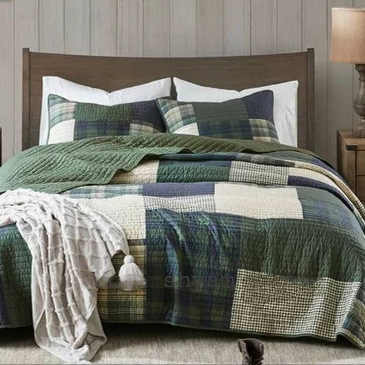 Homesoul - Vendita all'ingrosso Trapunte - Trapunta patchwork in cotone verde