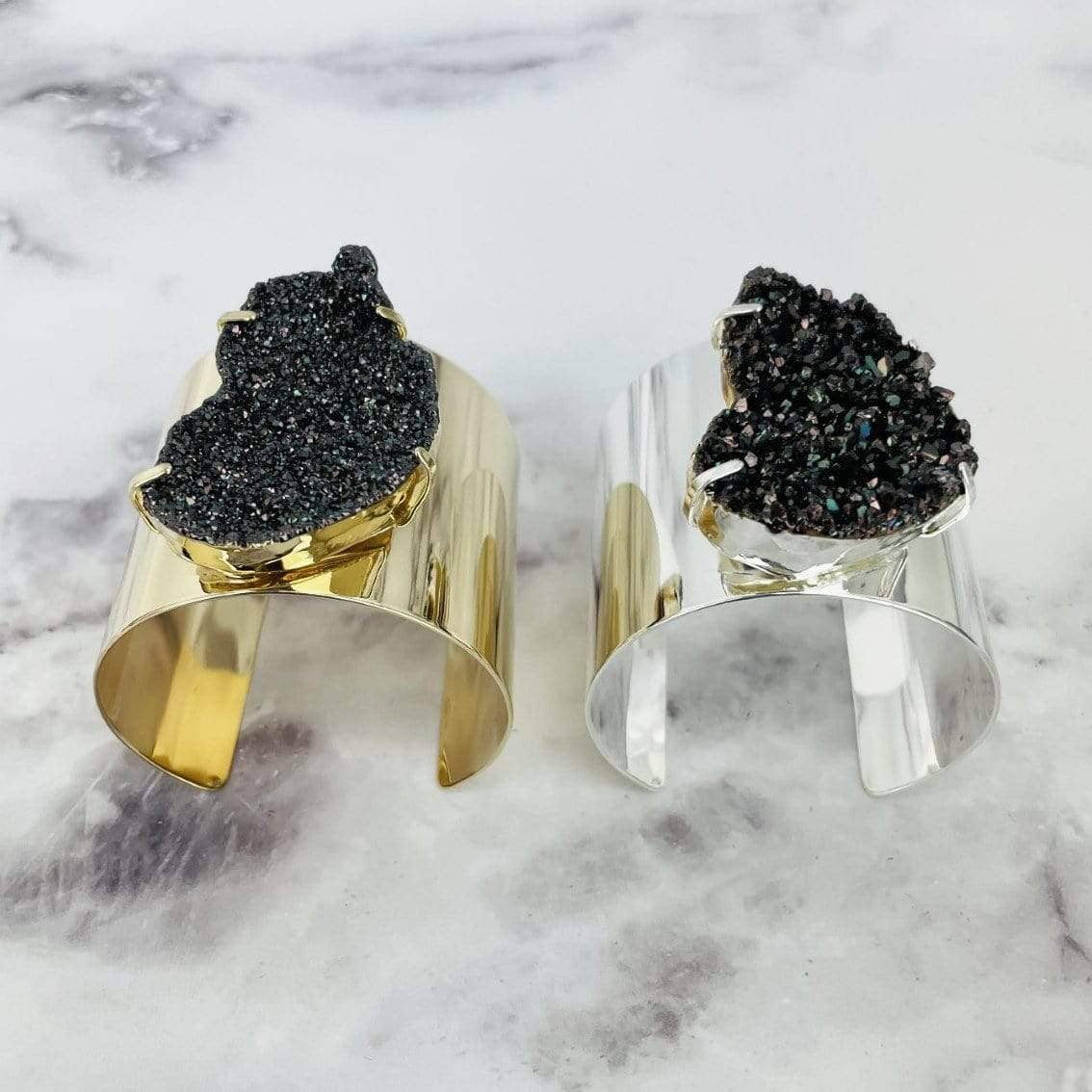 Rock Paradise - Wholesale Cuff Bracelet - Crystal Black Diamond Titanium Druzy Electroplated Cuff1