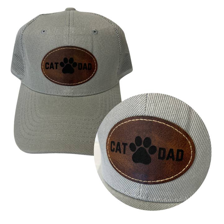 JEC Home Goods Inc - Wholesale Baseball Cap - Unisex - Cat Dad - Engraved Leatherette Hat3