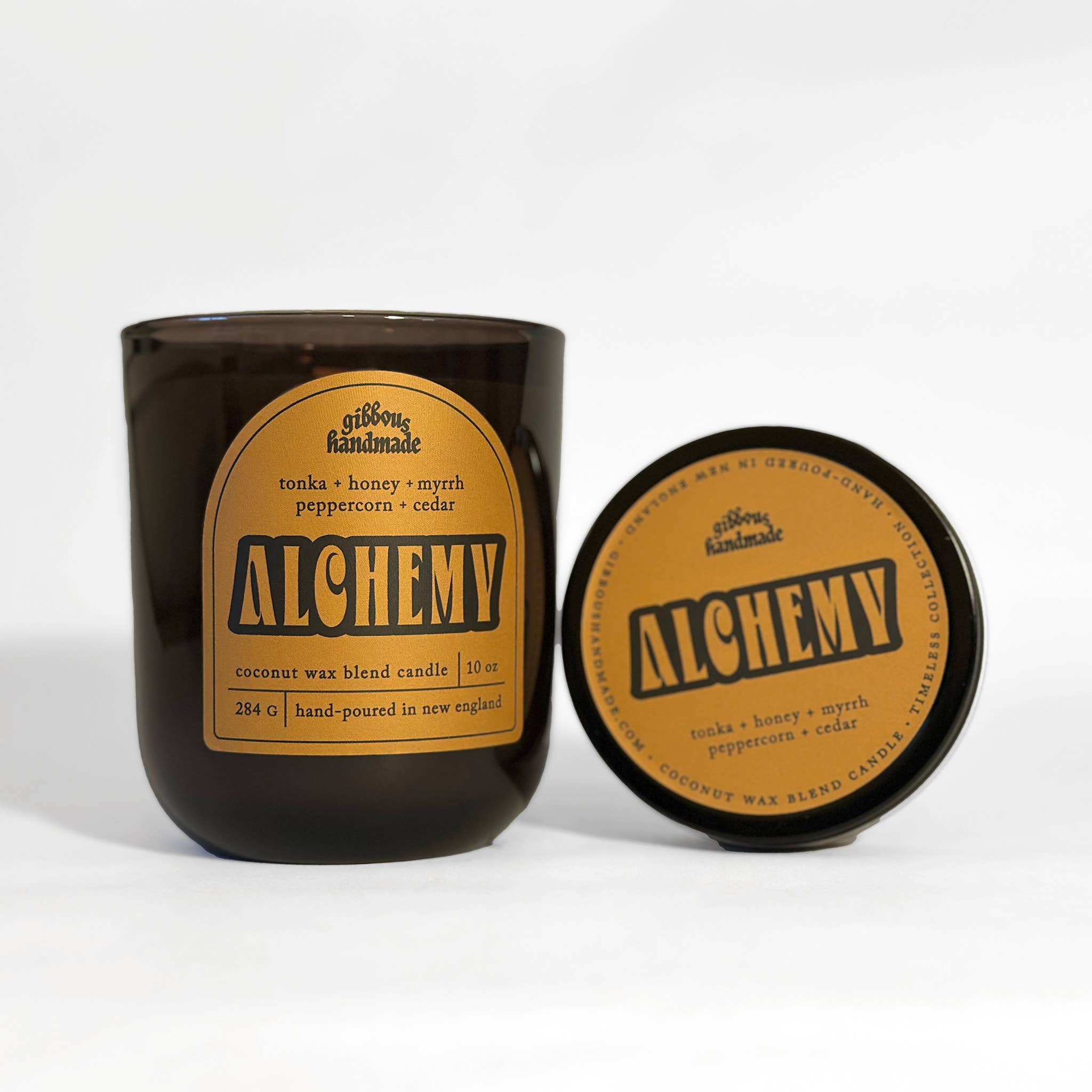 Gibbous Handmade - Wholesale Jar/Filled Candle - ALCHEMY Candle | Tonka, Honey, Myrrh, Peppercorn + Cedar1