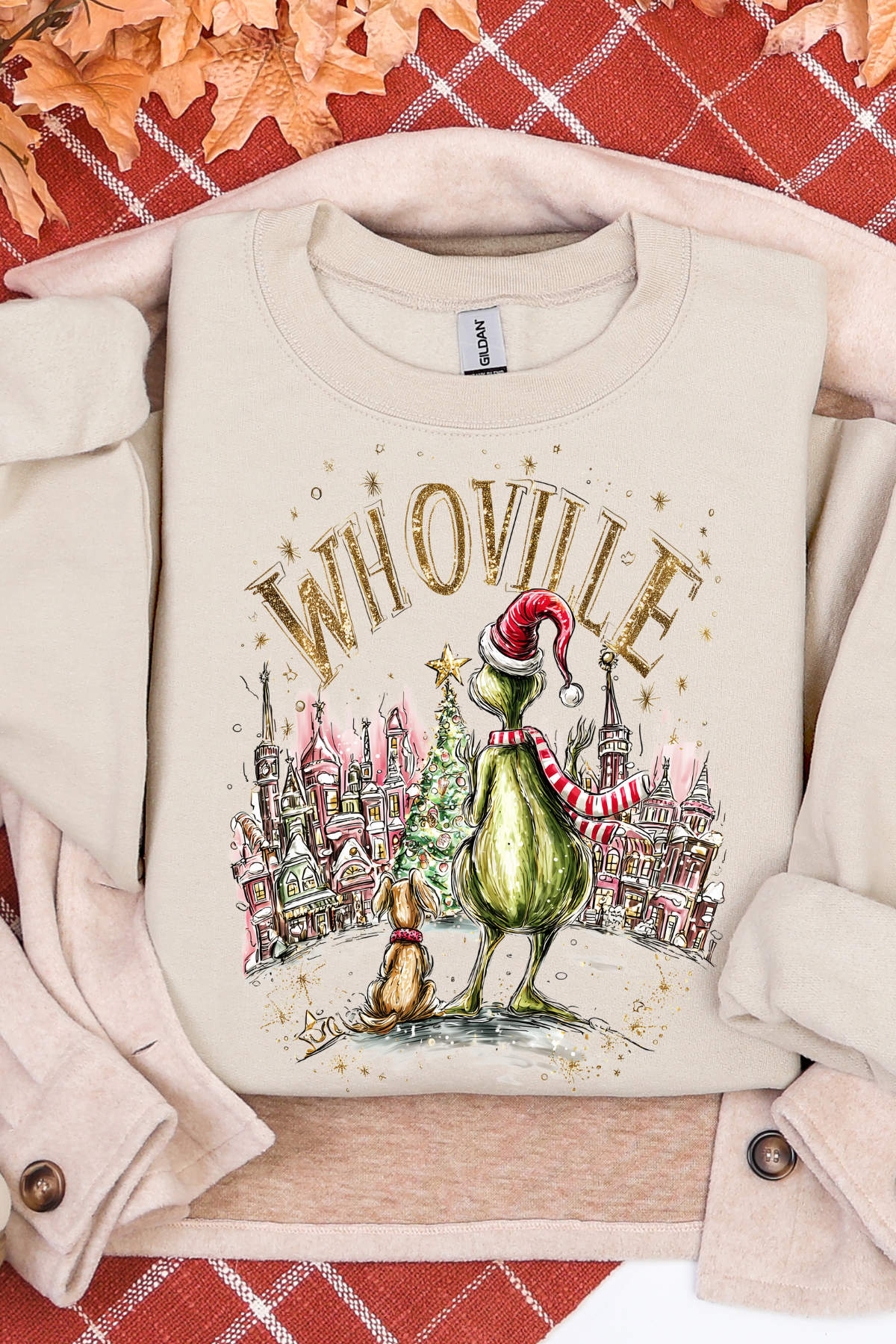 Gambi's Tees - Wholesale Graphic Sweatshirt - Women's - Golden Whoville Sweatshirt2