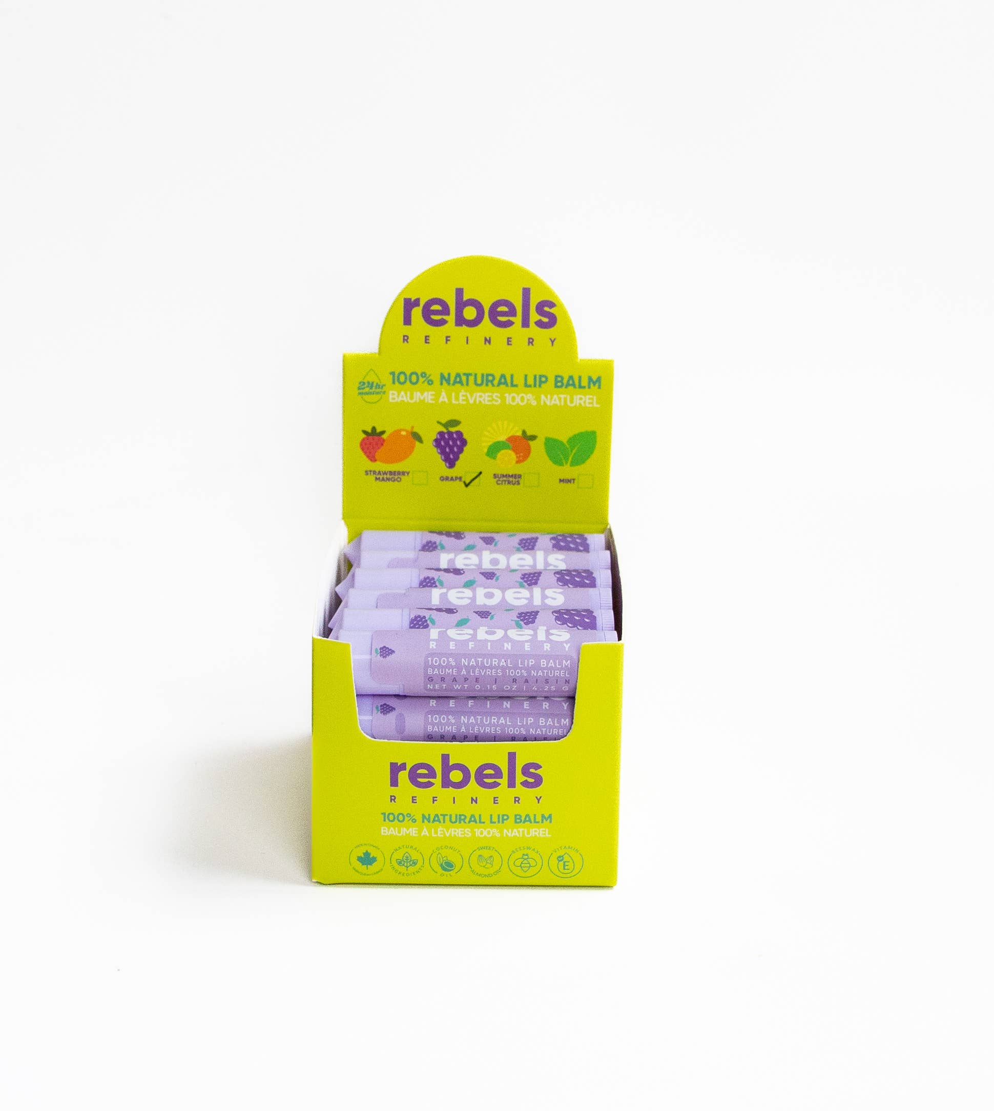 Rebels Refinery - Wholesale Lip Balm Set - 24 Pack Stick Lip Balm + Display3