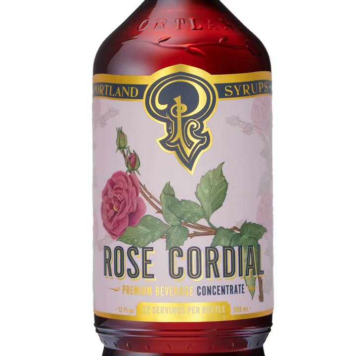 Portland Syrups - Wholesale Cocktail Mix/Syrup - Rose Cordial Syrup 12oz - cocktail / mocktail beverage mixer0
