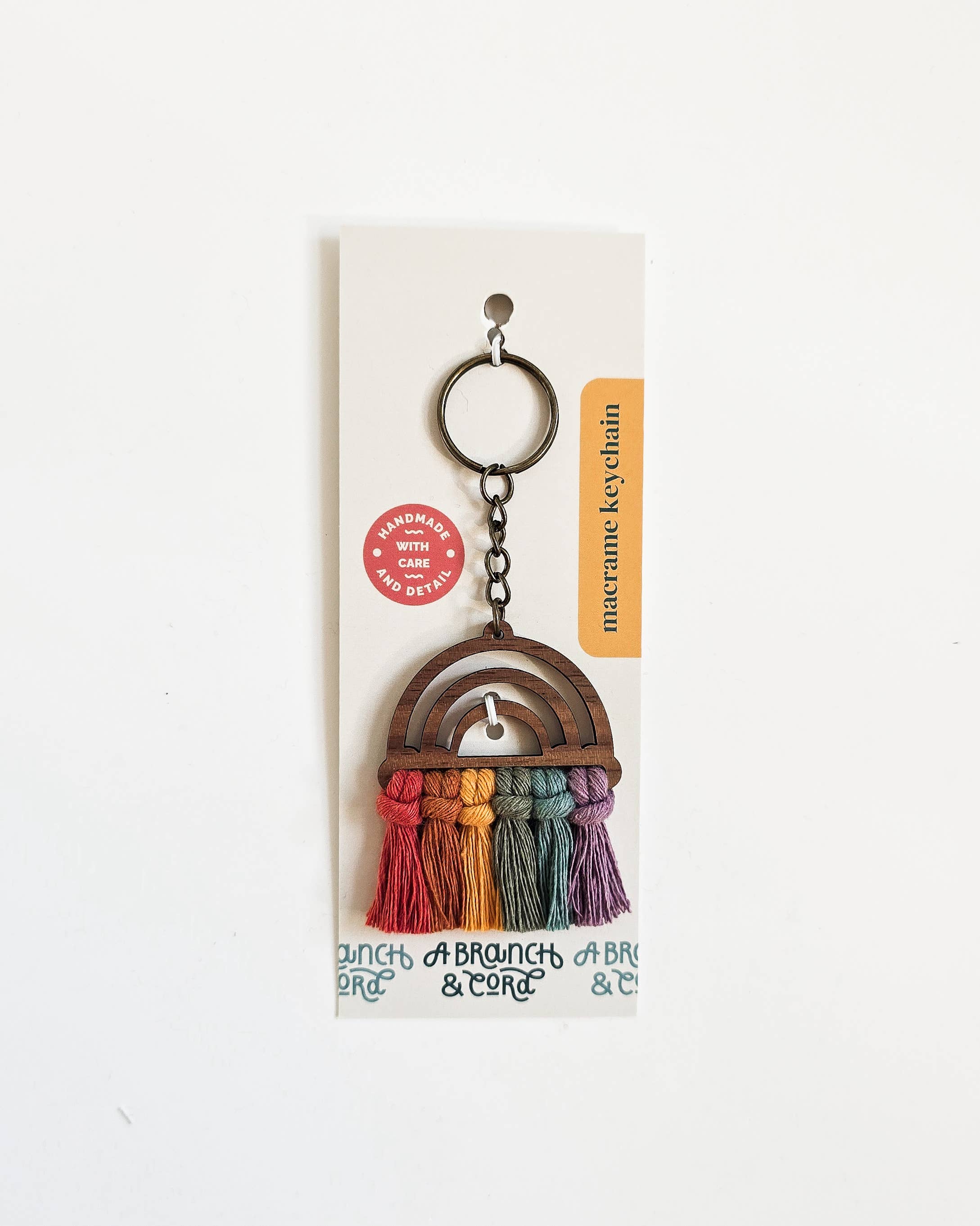 A Branch & Cord – Engroshandel Nøglering - Unisex – Macramé Træ Regnbue Nøglering0