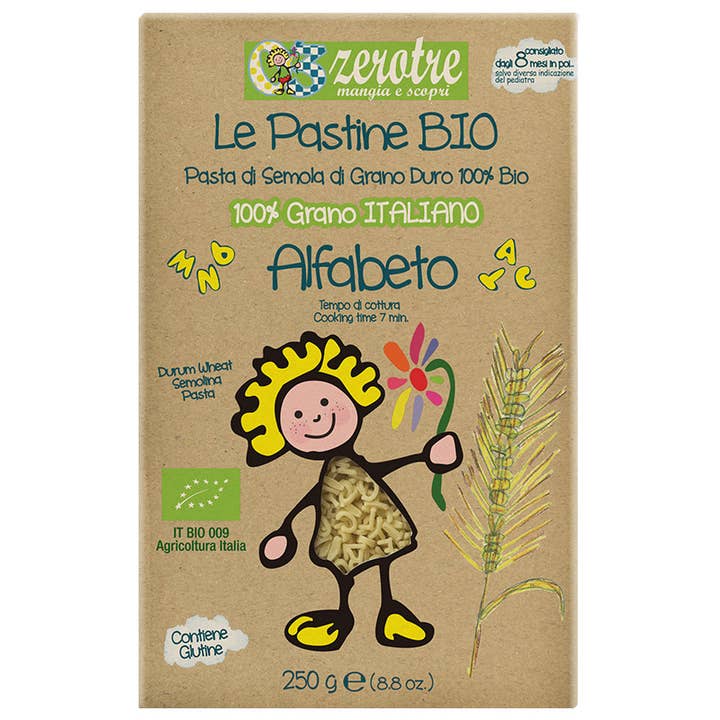 Pâtes alphabets en semoule de blé dur bio 250 g pour la vente par Casa Rustichella by Rustichella d'Abruzzo SpA