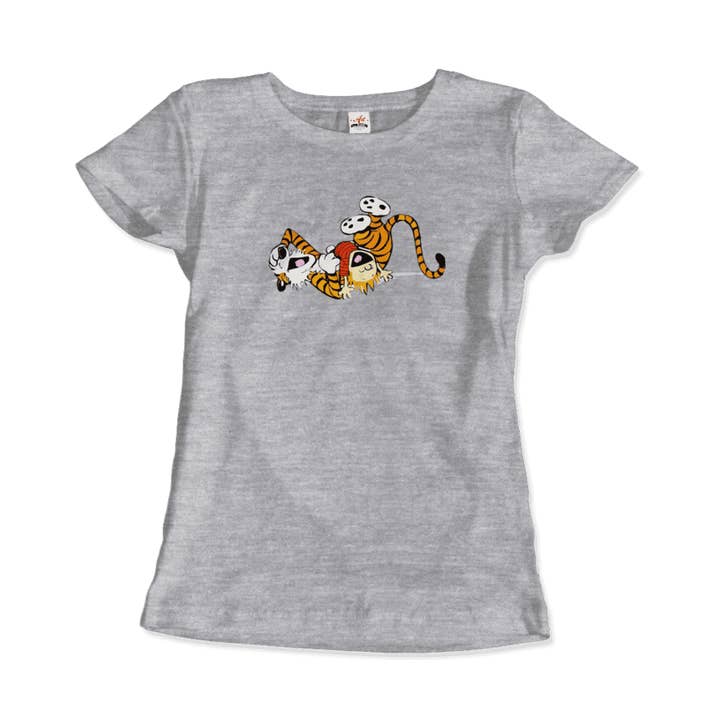 Art-O-Rama Shop – Engroshandel T-shirt med print - Unisex – Calvin og Hobbes griner på gulvet T-shirt9