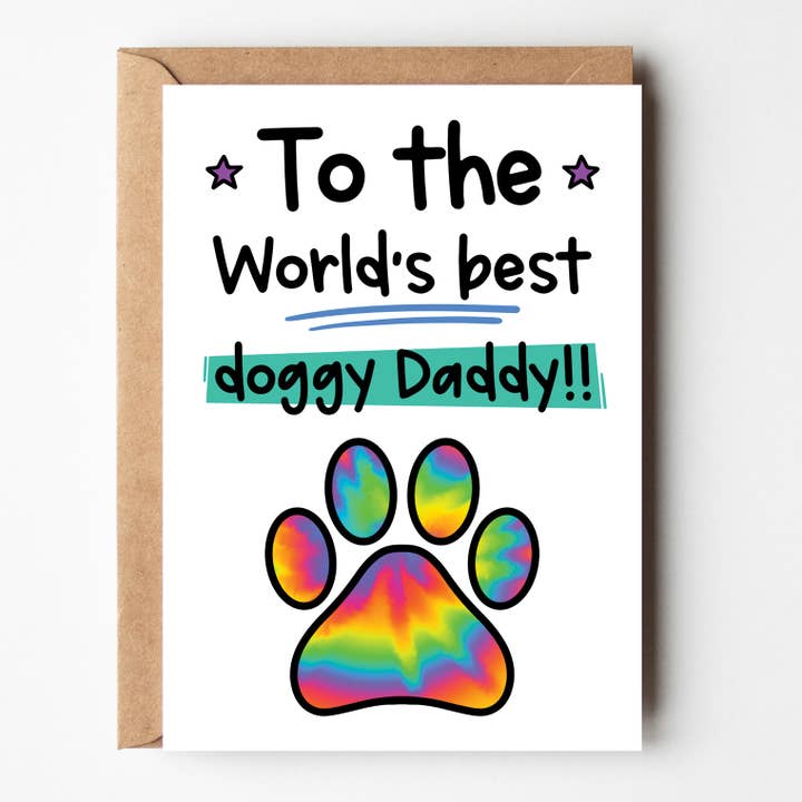 Paw Print Dog Dad Birthday - Father's Day Greeting Card for wholesale by The Laughing Sloth
