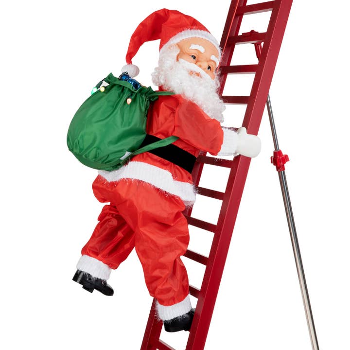Mr. Christmas - Wholesale Christmas Decoration - 10 Ft. Outdoor Animated Ladder Climbing Santa4