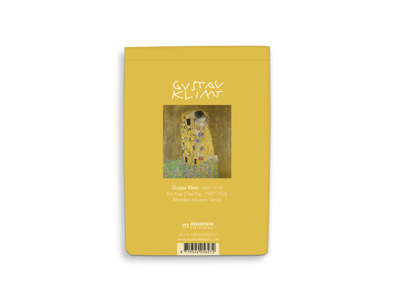 MUSEUM WEBSHOP - Vente Blocs-notes - Bloc-note blanc A6, Gustav Klimt, Le Baiser1