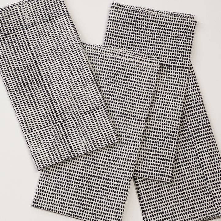 Graymarket Design - Wholesale Dinner & Cloth Napkin - Tiny Dot Black Block Printed Napkins - set of 41